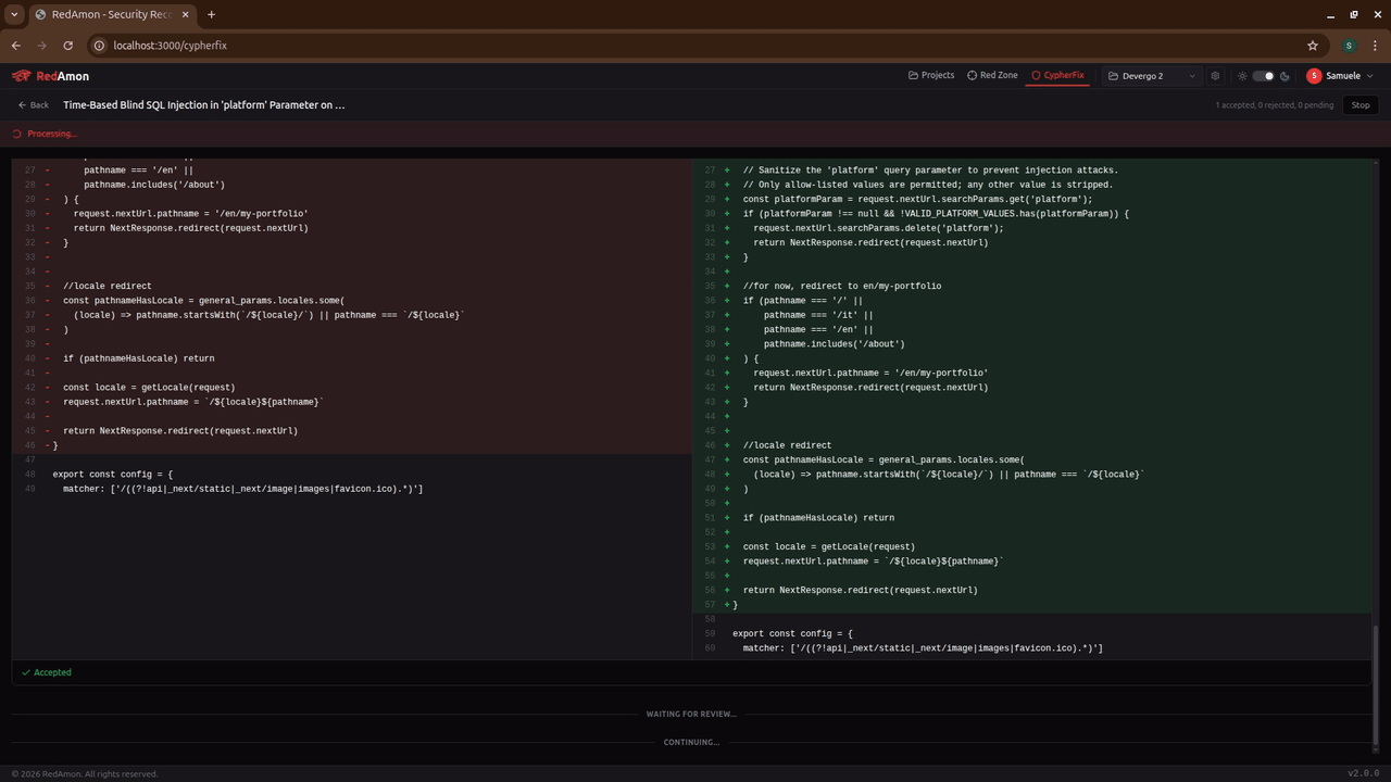 CypherFix triage and CodeFix agents producing a pull request