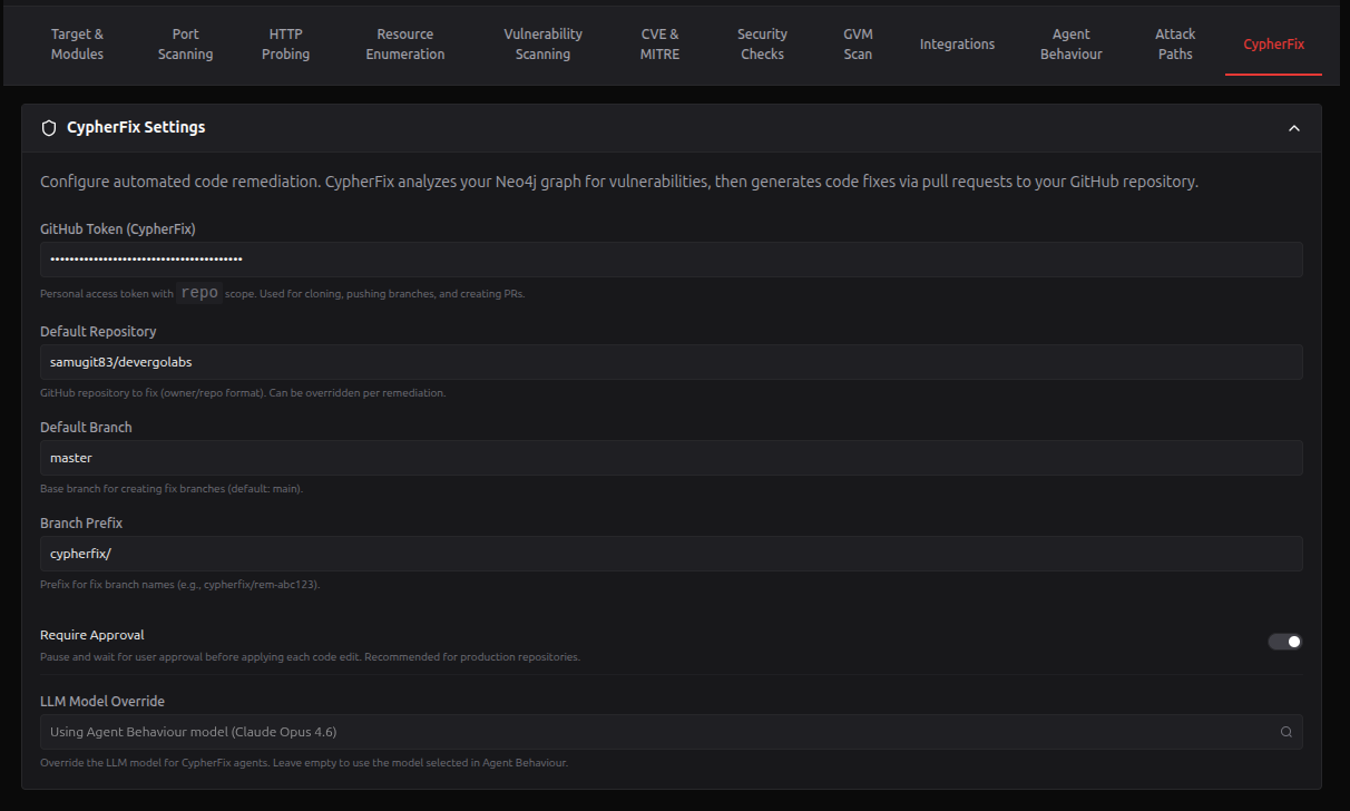 CypherFix Settings