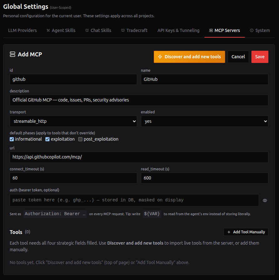 Preset prefilled into the form
