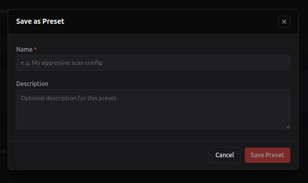 Save as Preset