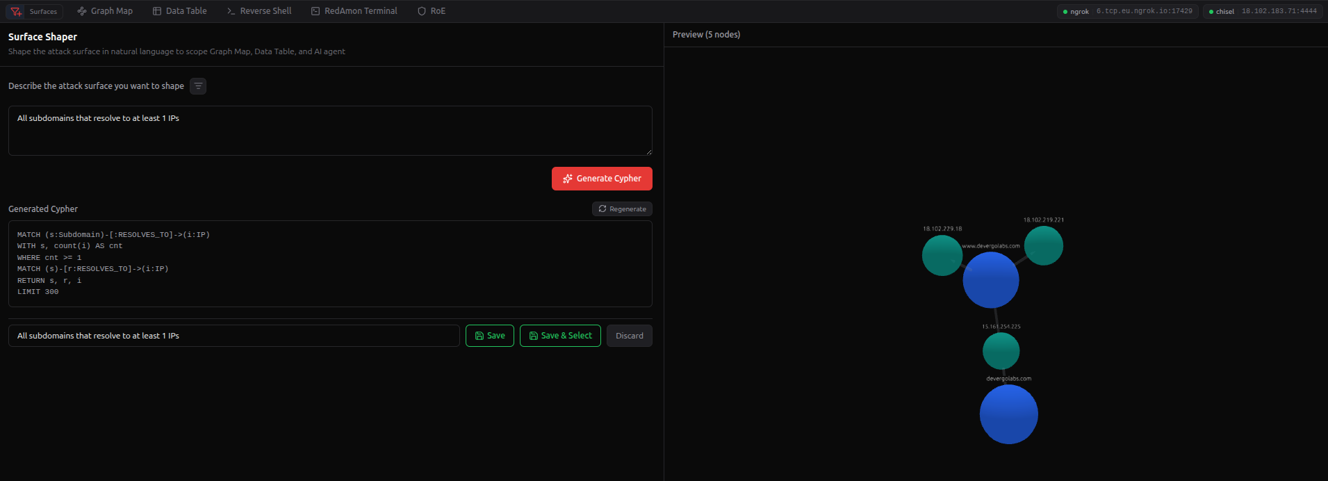 Surface Shaper creation page