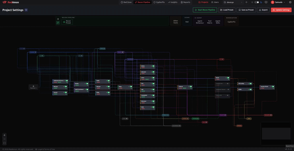 RedAmon recon pipeline live demo